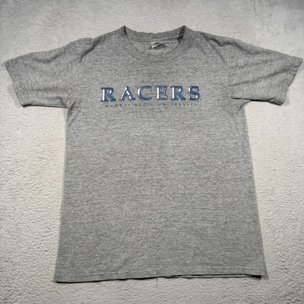 Vintage Y2K M.J. Soffe Tee M Murray State Racers Distressed Paper Thin USA Made